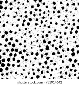 Grunge background vector black and white. Abstract monochrome pattern. Texture stains, ink, cracks, scratches, damage to print on texture for posters, labels, business cards, cover 