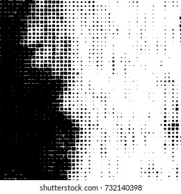 Grunge background vector black and white. Abstract monochrome pattern. Texture stains, ink, cracks, scratches, damage to print on texture for posters, labels, business cards, cover 