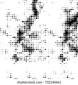 Grunge background vector black and white. Abstract monochrome pattern. Texture stains, ink, cracks, scratches, damage to print on texture for posters, labels, business cards, cover 