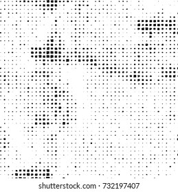 Grunge background vector black and white. Abstract monochrome pattern. Texture stains, ink, cracks, scratches, damage to print on texture for posters, labels, business cards, cover 