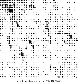 Grunge background vector black and white. Abstract monochrome pattern. Texture stains, ink, cracks, scratches, damage to print on texture for posters, labels, business cards, cover 