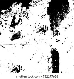 Grunge background vector black and white. Abstract monochrome pattern. Texture stains, ink, cracks, scratches, damage to print on texture for posters, labels, business cards, cover 