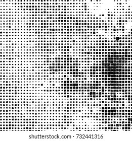 Grunge background vector black and white. Abstract monochrome pattern. Texture stains, ink, cracks, scratches, damage to print on texture for posters, labels, business cards, cover 