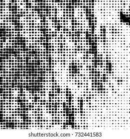 Grunge background vector black and white. Abstract monochrome pattern. Texture stains, ink, cracks, scratches, damage to print on texture for posters, labels, business cards, cover 