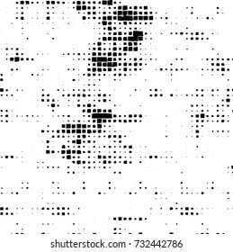 Grunge background vector black and white. Abstract monochrome pattern. Texture stains, ink, cracks, scratches, damage to print on texture for posters, labels, business cards, cover 