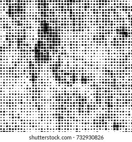 Grunge background vector black and white. Abstract monochrome pattern. Texture stains, ink, cracks, scratches, damage to print on texture for posters, labels, business cards, cover 