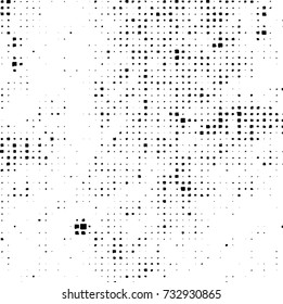 Grunge background vector black and white. Abstract monochrome pattern. Texture stains, ink, cracks, scratches, damage to print on texture for posters, labels, business cards, cover 