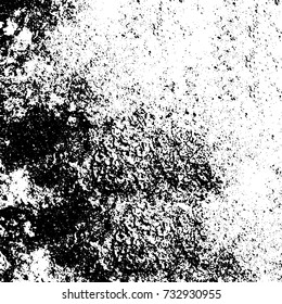 Grunge background vector black and white. Abstract monochrome pattern. Texture stains, ink, cracks, scratches, damage to print on texture for posters, labels, business cards, cover 