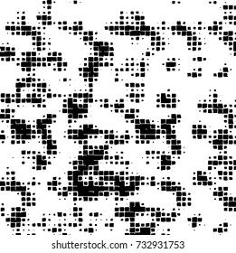 Grunge background vector black and white. Abstract monochrome pattern. Texture stains, ink, cracks, scratches, damage to print on texture for posters, labels, business cards, cover 