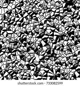 Grunge background vector black and white. Abstract monochrome pattern. Texture stains, ink, cracks, scratches, damage to print on texture for posters, labels, business cards, cover 