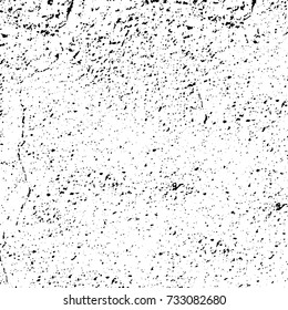 Grunge background vector black and white. Abstract monochrome pattern. Texture stains, ink, cracks, scratches, damage to print on texture for posters, labels, business cards, cover 