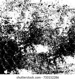 Grunge background vector black and white. Abstract monochrome pattern. Texture stains, ink, cracks, scratches, damage to print on texture for posters, labels, business cards, cover 