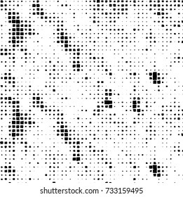 Grunge background vector black and white. Abstract monochrome pattern. Texture stains, ink, cracks, scratches, damage to print on texture for posters, labels, business cards, cover 