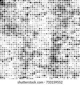 Grunge background vector black and white. Abstract monochrome pattern. Texture stains, ink, cracks, scratches, damage to print on texture for posters, labels, business cards, cover 