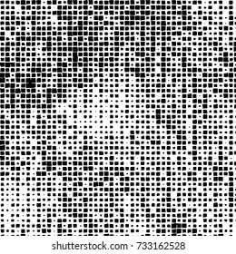 Grunge background vector black and white. Abstract monochrome pattern. Texture stains, ink, cracks, scratches, damage to print on texture for posters, labels, business cards, cover 