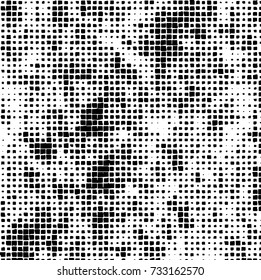 Grunge background vector black and white. Abstract monochrome pattern. Texture stains, ink, cracks, scratches, damage to print on texture for posters, labels, business cards, cover 