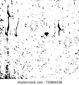 Grunge background vector black and white. Abstract monochrome pattern. Texture stains, ink, cracks, scratches, damage to print on texture for posters, labels, business cards, cover 