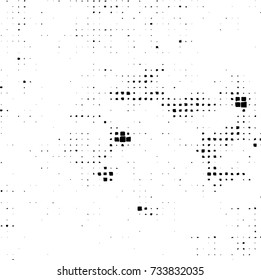 Grunge background vector black and white. Abstract monochrome pattern. Texture stains, ink, cracks, scratches, damage to print on texture for posters, labels, business cards, cover 