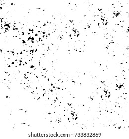 Grunge background vector black and white. Abstract monochrome pattern. Texture stains, ink, cracks, scratches, damage to print on texture for posters, labels, business cards, cover 
