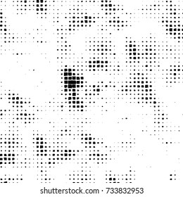 Grunge background vector black and white. Abstract monochrome pattern. Texture stains, ink, cracks, scratches, damage to print on texture for posters, labels, business cards, cover 