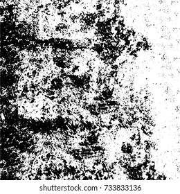 Grunge background vector black and white. Abstract monochrome pattern. Texture stains, ink, cracks, scratches, damage to print on texture for posters, labels, business cards, cover 