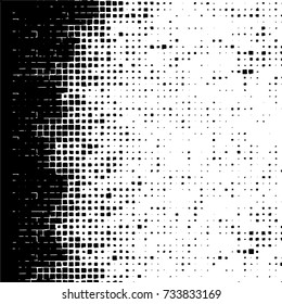 Grunge background vector black and white. Abstract monochrome pattern. Texture stains, ink, cracks, scratches, damage to print on texture for posters, labels, business cards, cover 