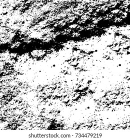 Grunge background vector black and white. Abstract monochrome pattern. Texture stains, ink, cracks, scratches, damage to print on texture for posters, labels, business cards, cover 