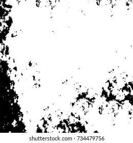Grunge background vector black and white. Abstract monochrome pattern. Texture stains, ink, cracks, scratches, damage to print on texture for posters, labels, business cards, cover 