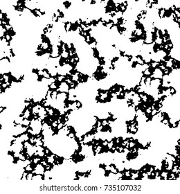 Grunge background vector black and white. Abstract monochrome pattern. Texture stains, ink, cracks, scratches, damage to print on texture for posters, labels, business cards, cover 