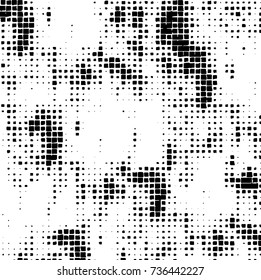 Grunge background vector black and white. Abstract monochrome pattern. Texture stains, ink, cracks, scratches, damage to print on texture for posters, labels, business cards, cover 