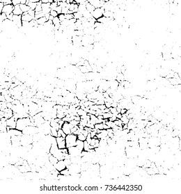 Grunge background vector black and white. Abstract monochrome pattern. Texture stains, ink, cracks, scratches, damage to print on texture for posters, labels, business cards, cover 