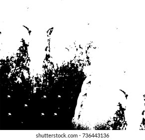 Grunge background vector black and white. Abstract monochrome pattern. Texture stains, ink, cracks, scratches, damage to print on texture for posters, labels, business cards, cover 