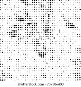 Grunge background vector black and white. Abstract monochrome pattern. Texture stains, ink, cracks, scratches, damage to print on texture for posters, labels, business cards, cover 