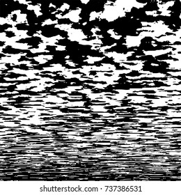Grunge background vector black and white. Abstract monochrome pattern. Texture stains, ink, cracks, scratches, damage to print on texture for posters, labels, business cards, cover 