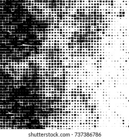 Grunge background vector black and white. Abstract monochrome pattern. Texture stains, ink, cracks, scratches, damage to print on texture for posters, labels, business cards, cover 