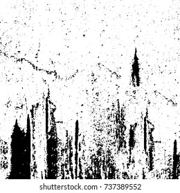 Grunge background vector black and white. Abstract monochrome pattern. Texture stains, ink, cracks, scratches, damage to print on texture for posters, labels, business cards, cover 