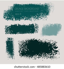 Grunge background vector collection. Set of paint roller-brush stains