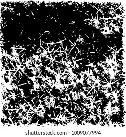 Grunge background vector modern design. Abstract surreal pattern of spots, dust, lines. Chaotic monochrome texture with the print and design business cards, labels, posters