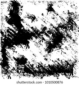 Grunge background vector modern design. Abstract surreal pattern of spots, dust, lines. Chaotic monochrome texture with the print and design business cards, labels, posters