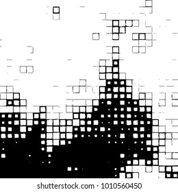 Grunge background vector modern design. Abstract surreal pattern of spots, dust, lines. Chaotic monochrome texture with the print and design business cards, labels, posters