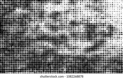 Grunge background vector modern design. Abstract surreal pattern of curved squares. Chaotic monochrome texture with the print and design business cards, labels, posters