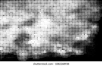 Grunge background vector modern design. Abstract surreal pattern of curved squares. Chaotic monochrome texture with the print and design business cards, labels, posters
