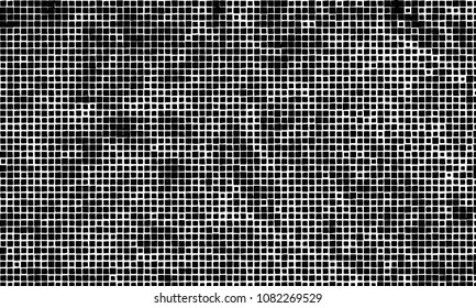 Grunge background vector modern design. Abstract surreal pattern of curved squares. Chaotic monochrome texture with the print and design business cards, labels, posters
