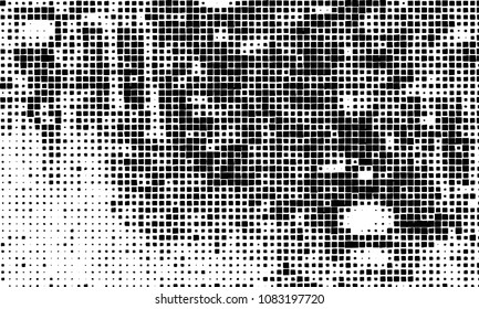 Grunge background vector modern design. Abstract surreal pattern of curved squares. Chaotic monochrome texture with the print and design business cards, labels, posters