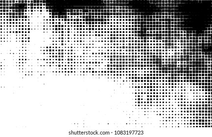 Grunge background vector modern design. Abstract surreal pattern of curved squares. Chaotic monochrome texture with the print and design business cards, labels, posters