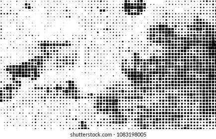 Grunge background vector modern design. Abstract surreal pattern of curved squares. Chaotic monochrome texture with the print and design business cards, labels, posters