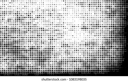 Grunge background vector modern design. Abstract surreal pattern of curved squares. Chaotic monochrome texture with the print and design business cards, labels, posters