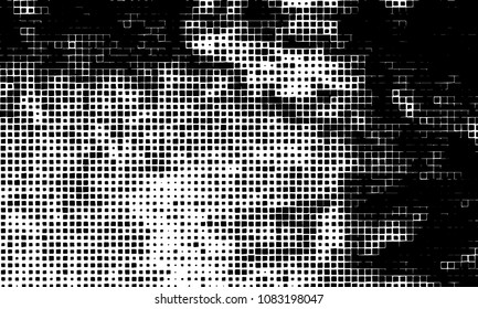 Grunge background vector modern design. Abstract surreal pattern of curved squares. Chaotic monochrome texture with the print and design business cards, labels, posters