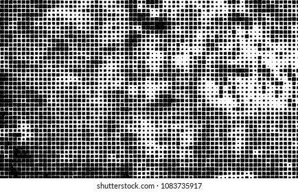 Grunge background vector modern design. Abstract surreal pattern of curved squares. Chaotic monochrome texture with the print and design business cards, labels, posters