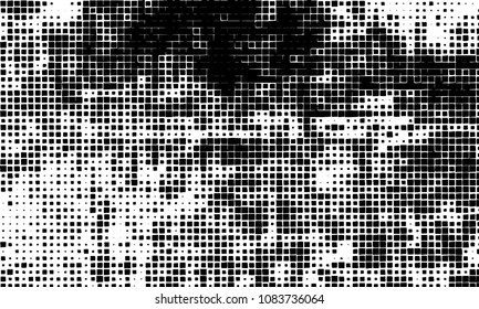 Grunge background vector modern design. Abstract surreal pattern of curved squares. Chaotic monochrome texture with the print and design business cards, labels, posters